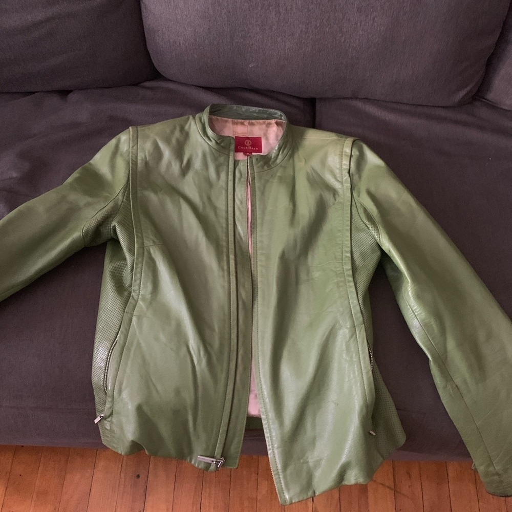 Cole Haan Sage Leather Jacket